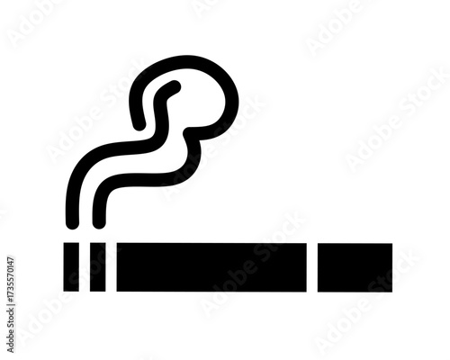 cigarette icon vector on white background. smoking zone icon