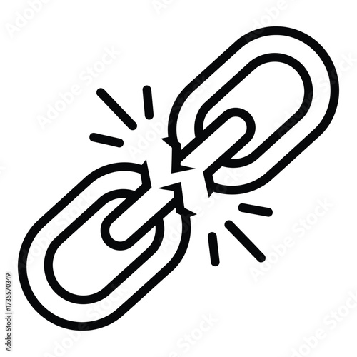 Vector art of broken chain link icon