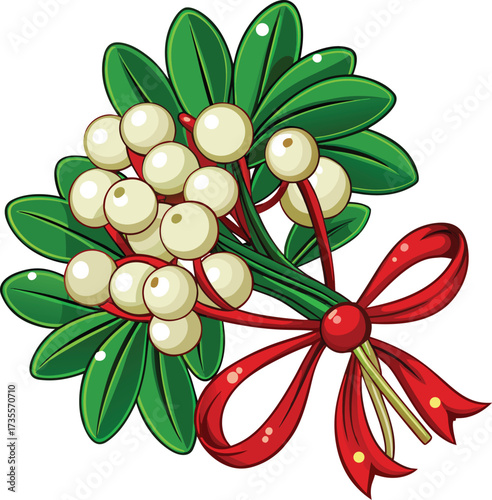 Christmas Mistletoe Bundles traditional green sprig with white berry cluster