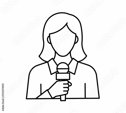 Female reporter icon