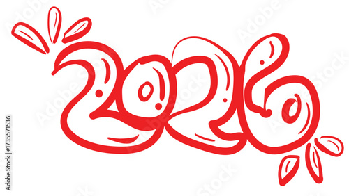 This vector illustration features an abstract floral pattern with a red ribbon design, utilizing swirls, curls, and leaf elements for a stylish decoration