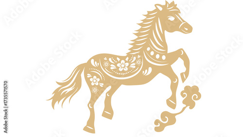 Vector illustration of a black running horse or pony silhouette cartoon with mane and tail, perfect for farm animal design or equestrian art