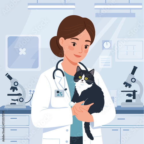 veterinary doctor with cat