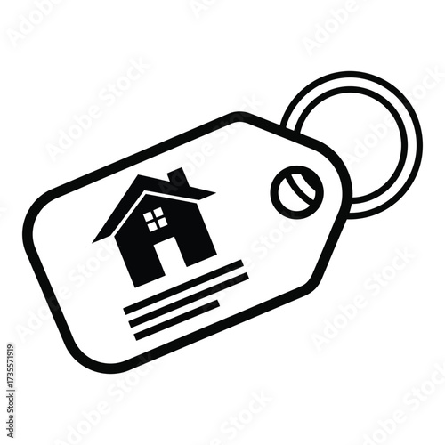 Vector art of house key tag icon
