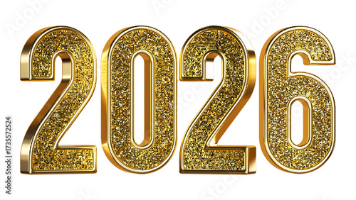 2026 3D golden number symbols with diamonds, a luxury new year celebration sign3D golden number symbols with diamonds, a luxury new year celebration sign