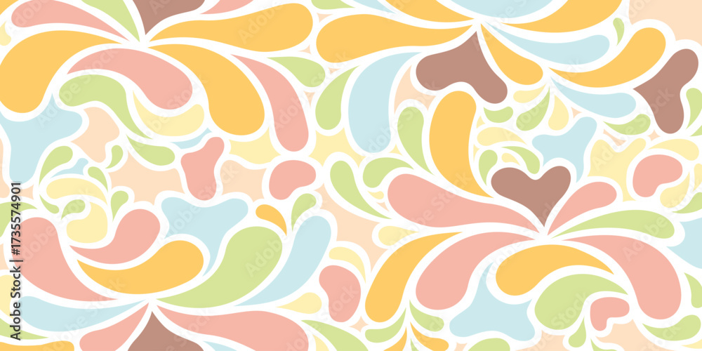 Seamless Pattern Floral for Digital, Print, vectors, shirts Water Pattern Seamless, Wavy Pattern, Pretty Colors, Vibrant Color