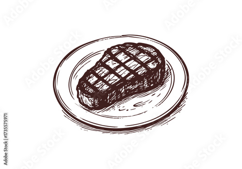  Steak hand drawn vector sketch illustration