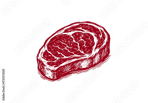  Steak hand drawn vector sketch illustration