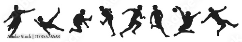 flat design soccer player silhouette vector illustration