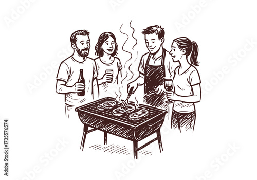  Steak hand drawn vector sketch illustration