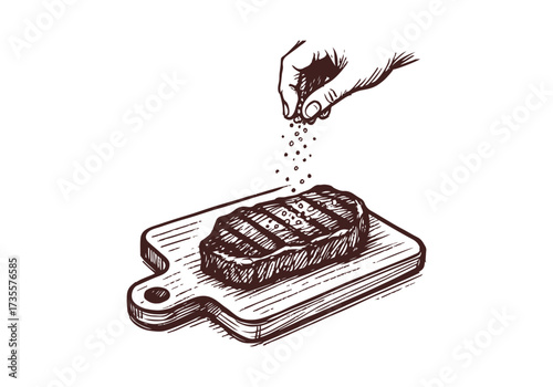  Steak hand drawn vector sketch illustration