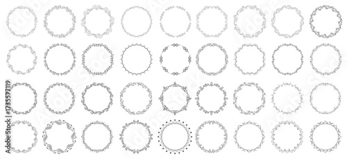 floral wreaths big set of floral round frames vector illustration