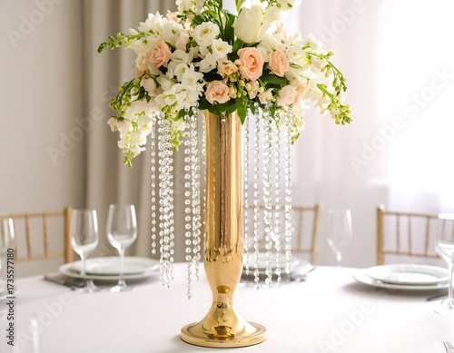 Elegant floral centerpiece on a table