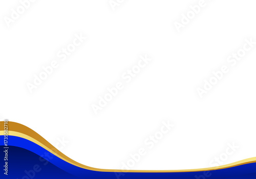 Free Download Blue and Gold Curved Border Header Footer Design Element - GFXLoad