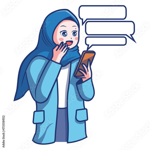 woman is busy chatting with smartphone