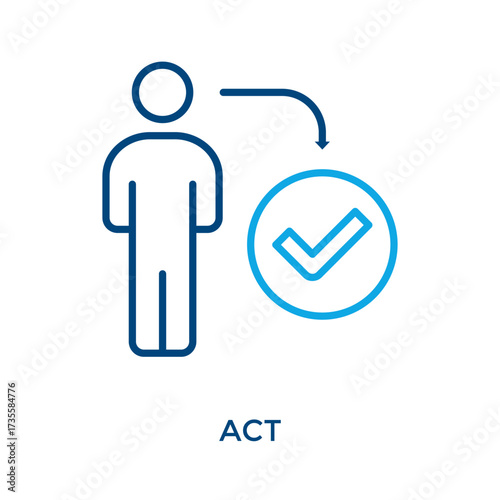 Act Icon Outline Color Style. Vector Illustration For Graphic Design