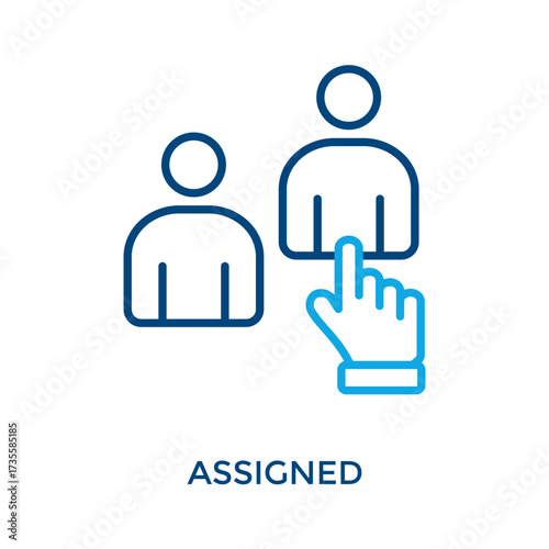Assigned Icon Outline Color Style. Vector Illustration For Graphic Design