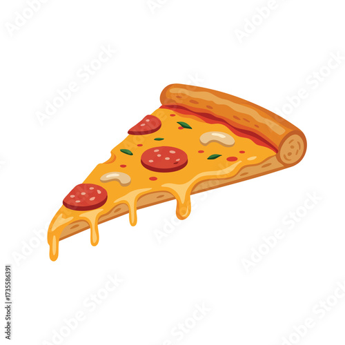 Delicious Slice of Pepperoni Pizza with Melted Cheese.