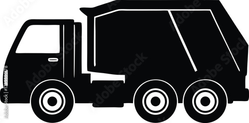 garbage truck symbol, sanitation service
