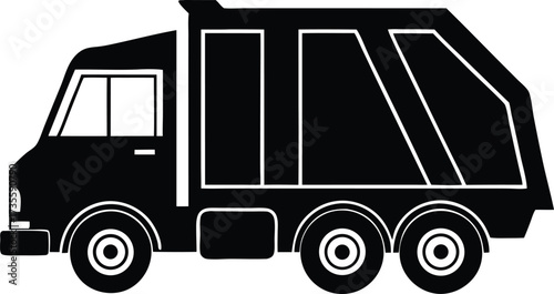 garbage truck silhouette, refuse lorry
