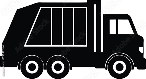 garbage truck silhouette, refuse lorry
