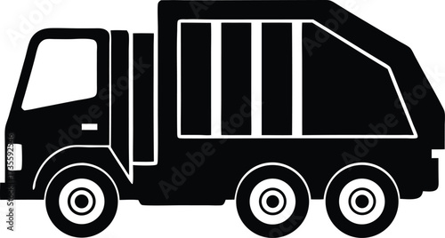 garbage truck icon, trash collection equipment
