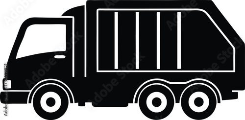 garbage truck vector, waste vehicle illustration
