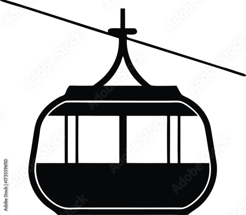 cable car silhouette, aerial tramway
