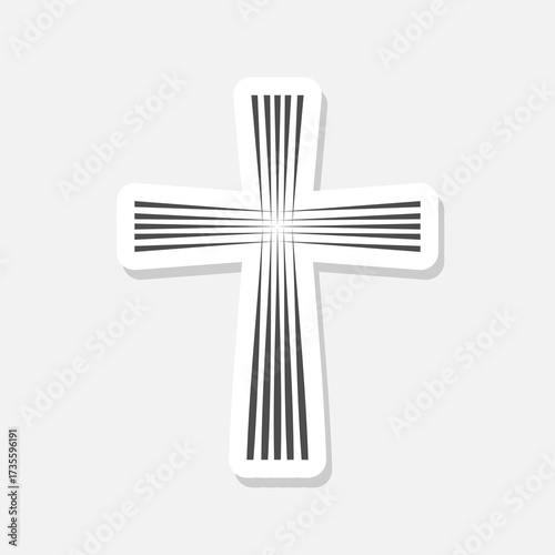 Church Cross emblem template sticker isolated on gray background