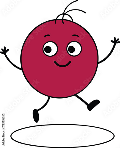 Cranberry bouncing on trampoline cartoon