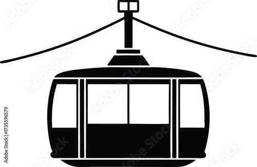 cable car vector, mountain transport illustration
