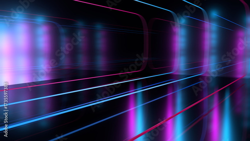 Dark abstract background with ultraviolet neon glow