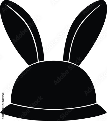 bunny hat silhouette vector, whimsical headwear illustration
