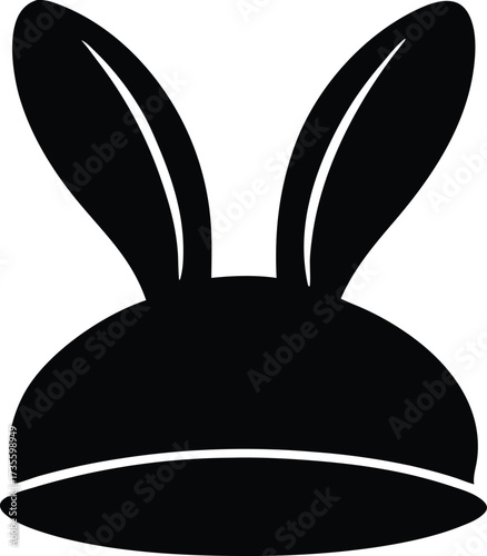 bunny hat silhouette vector, animal ear hat illustration
