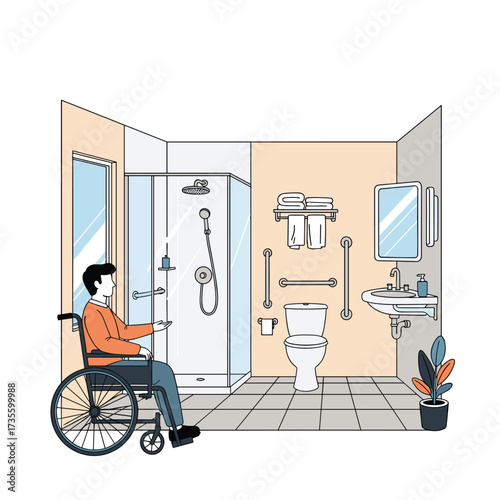 Accessible bathroom design for individuals with mobility challenges.