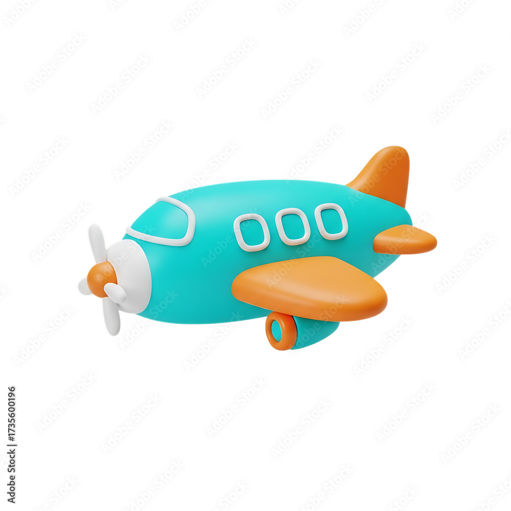 Naklejka premium Airplane 3d unique stylish playful icon isolated on transparent background png for Travel, Flight, and Aviation Design