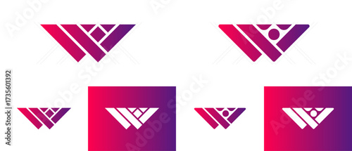 letter W logo template, modern and geometric. Creative vector icon W Logo. Vector Graphic Branding Letter Element. Modern Background