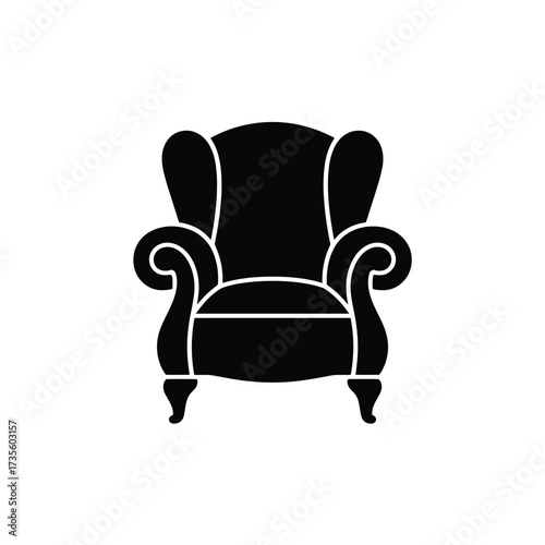 Classic wingback armchair silhouette