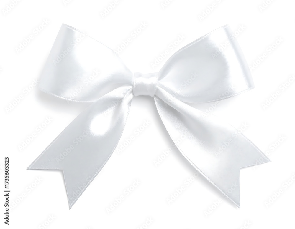 Naklejka premium Elegant white satin ribbon bow