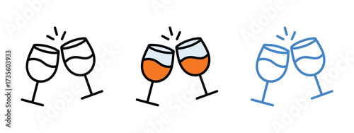 Glass cheers icon vector. holiday greetings or event invitations symbol. vector illustration.