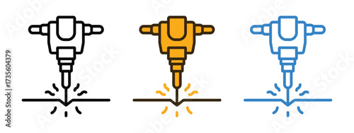 Jackhammer tool icon vector. construction and repair needs symbol. vector illustration.