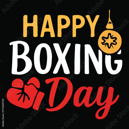 Boxing Day Poster with Colorful Christmas Tree