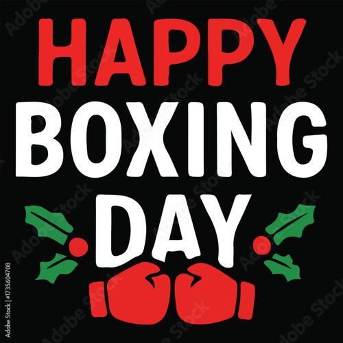 Boxing Day Calligraphy with Golden Bells and Ribbon