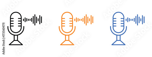Microphone sound icon vector. digital broadcast and voiceover symbol. vector illustration.