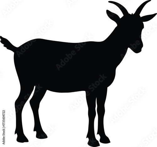 goat symbol, barnyard animal icon
