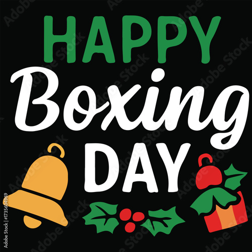 Boxing Day Greeting Card with Red Gift Box