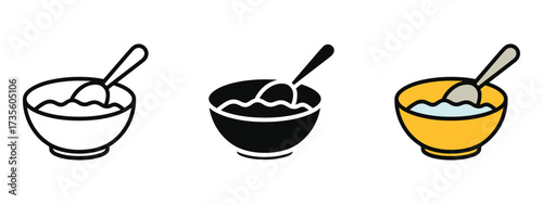 Porridge icon vector. delicious breakfast cereal with milk symbol. vector illustration.