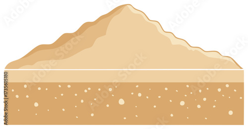 Desert Dune Cross Section: Layers of Sand and Soil with Fine Rock Particles
