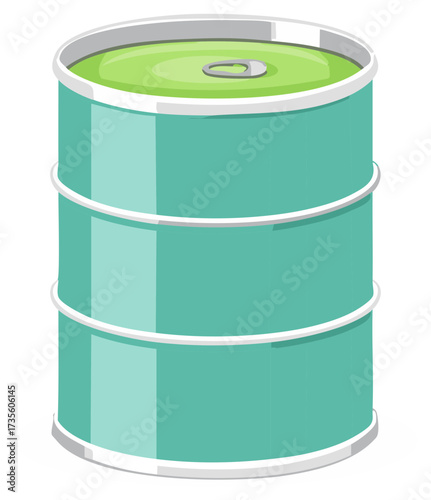 Sealed Can of Green Food, Preserved Goods, Fresh Ingredients, Isolated, Product