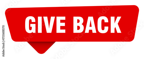 give back red sticker isolated on transpatent background. give back sign